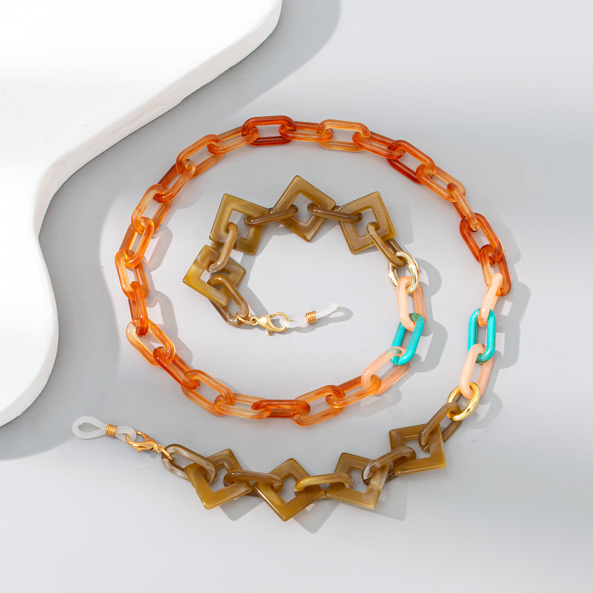 Colorful Mixed Acrylic Neckband And Eyeglass Chain
