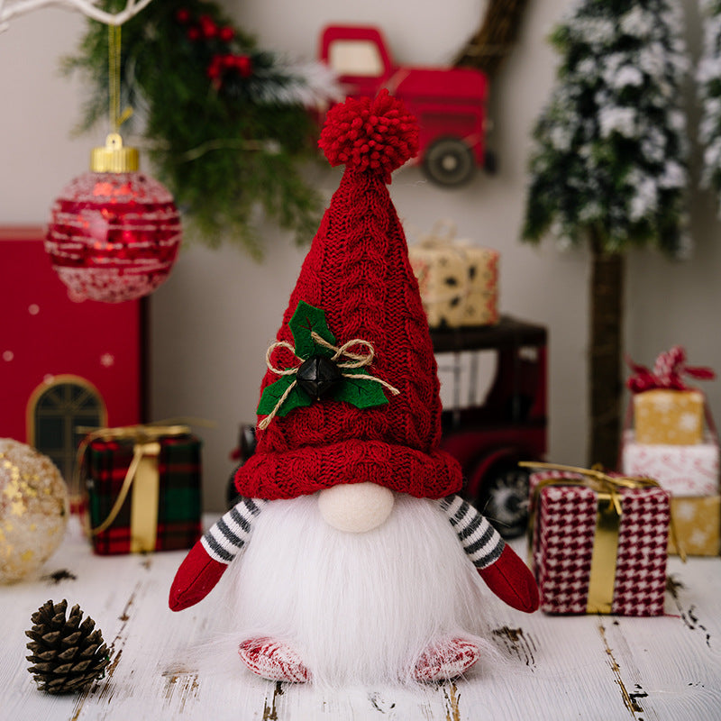 Christmas Decorations Dwarf Knitted Hat Glowing Rudolf Doll Ornaments