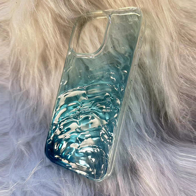 New Ins Faded Blue Water Pattern Phone Case