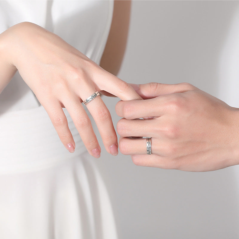 Retro Long-distance Love Valentine's Day Gift Ins Pair Ring
