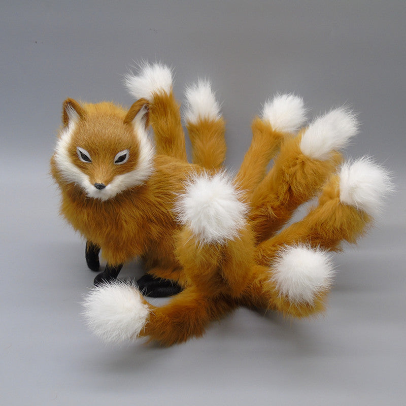 Simulation Nine-tailed Fox Home Decoration Taxidermy Valentine's Day Gift