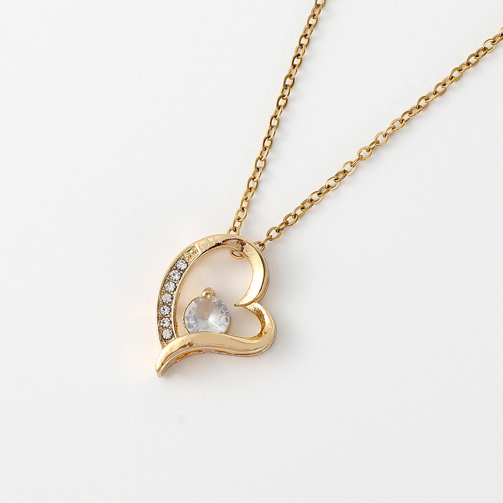 Hollow Jeweled Love Necklace Special-interest Design Mother's Day Gift