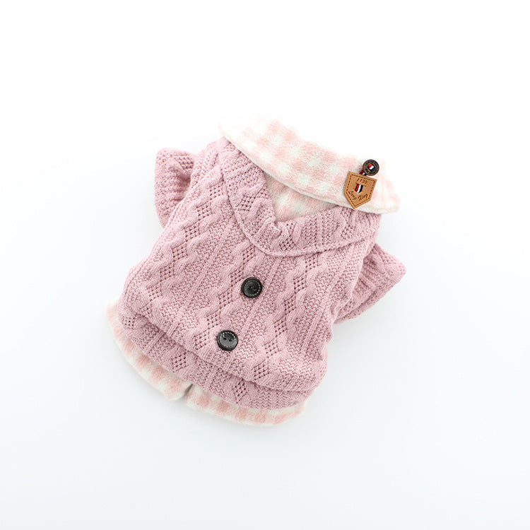 Fake Two Piece Pet Costume Cute Bichon Frise Small Dog