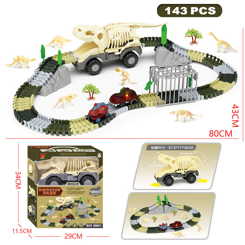 Electric Toy DIY Assembly Skeleton Dinosaur Track Car