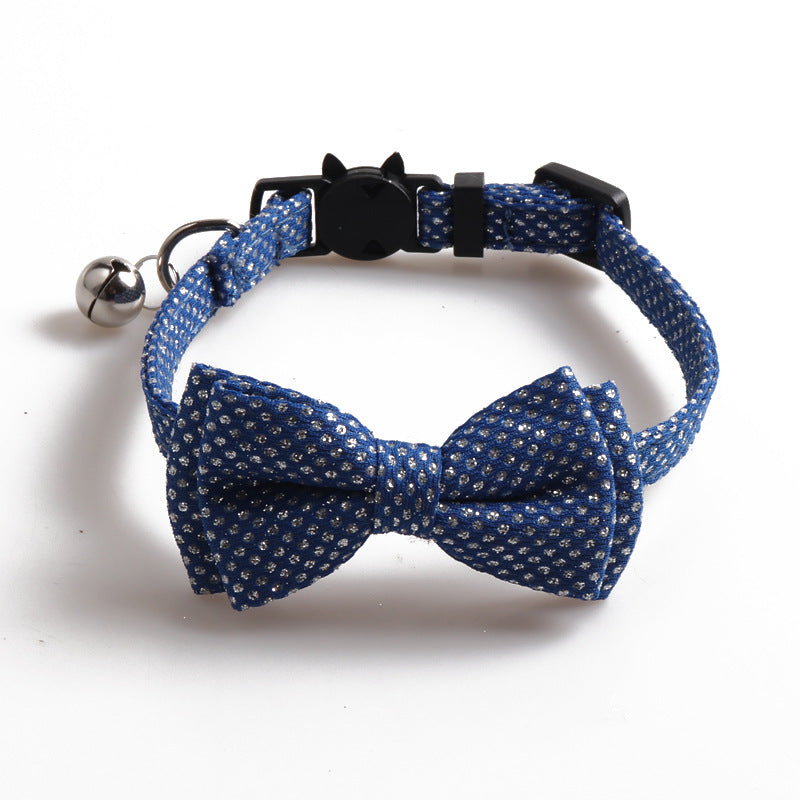 Pet cute bow shiny collar
