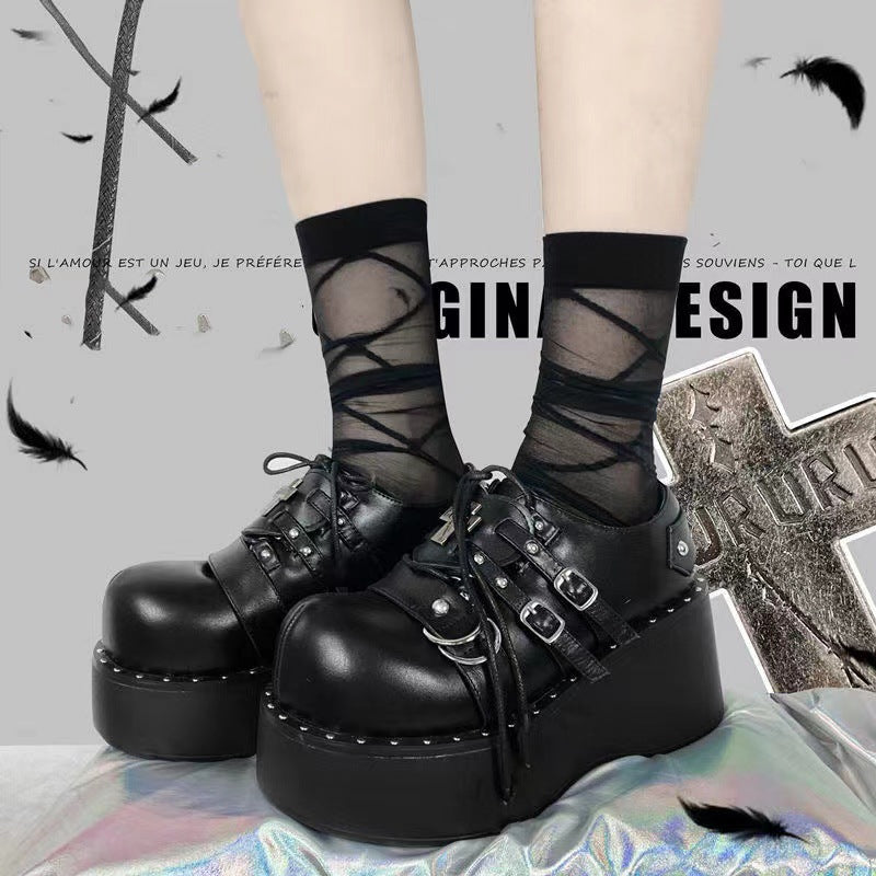 Platform Shoes Round Toe Punk Jk Lolita Women's Plus Size