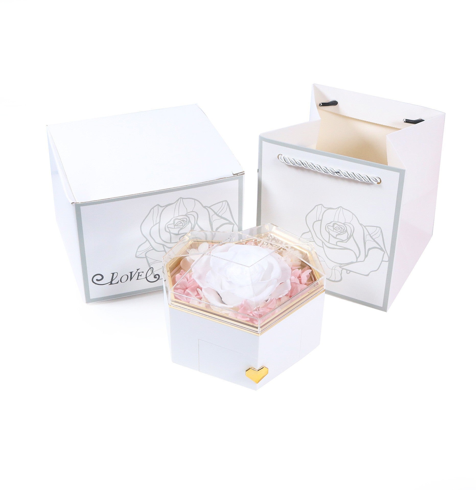 Love Rose Jewelry Box Prism Rose Valentine's Day Gift