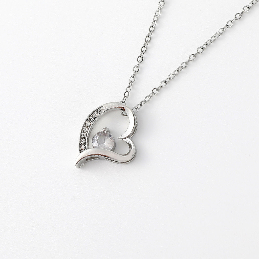 Hollow Jeweled Love Necklace Special-interest Design Mother's Day Gift