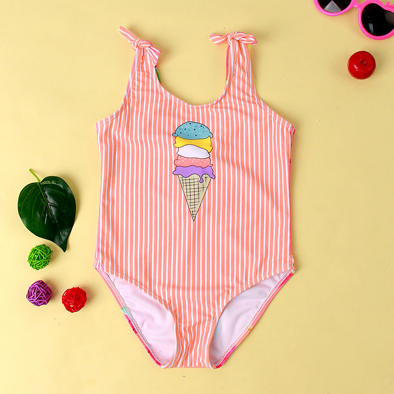 Girls' Leopard-print Comfortable And Highly Elastic One-piece Bodysuit