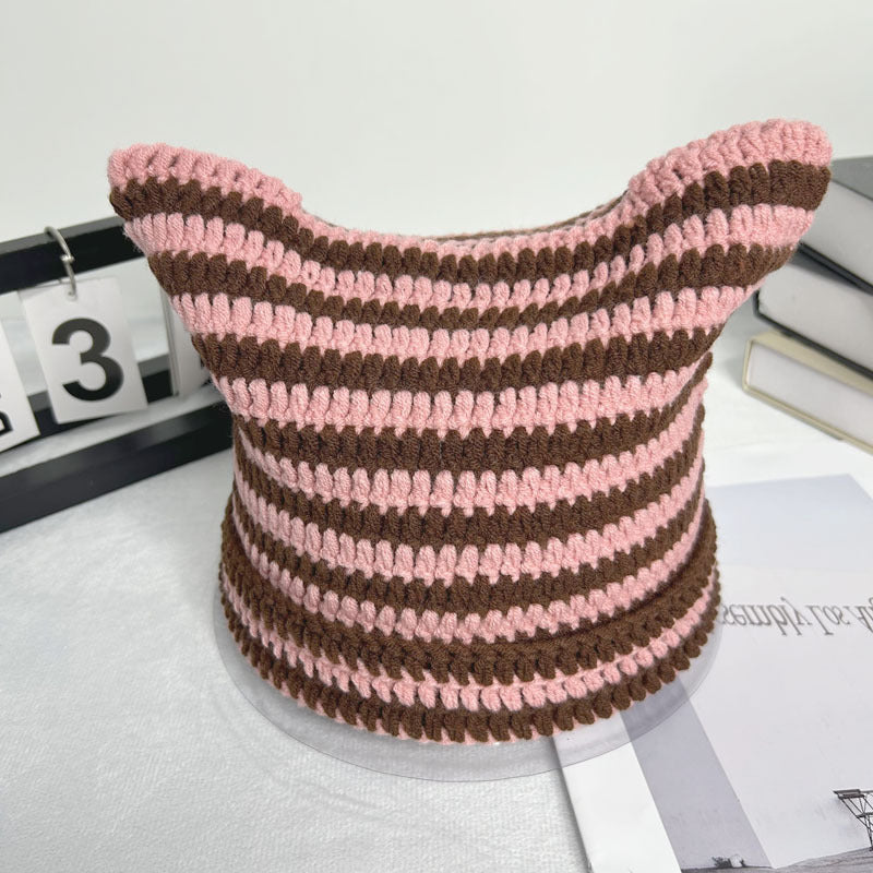 Simple Striped Casual Wool Hat