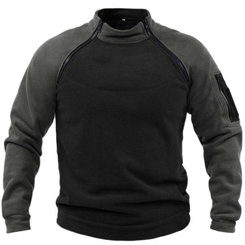 Stand Collar Men's Sweater Warm And Loose Solid Color Clothing