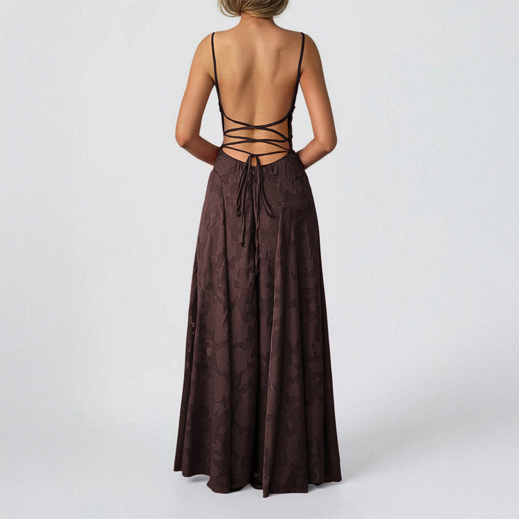 Elegant Vacation Strapless Maxi Dress Floral-print Dress