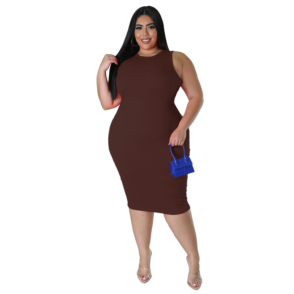 Fashionable And Casual Solid-color Sleeveless Dress For Spring And Summer