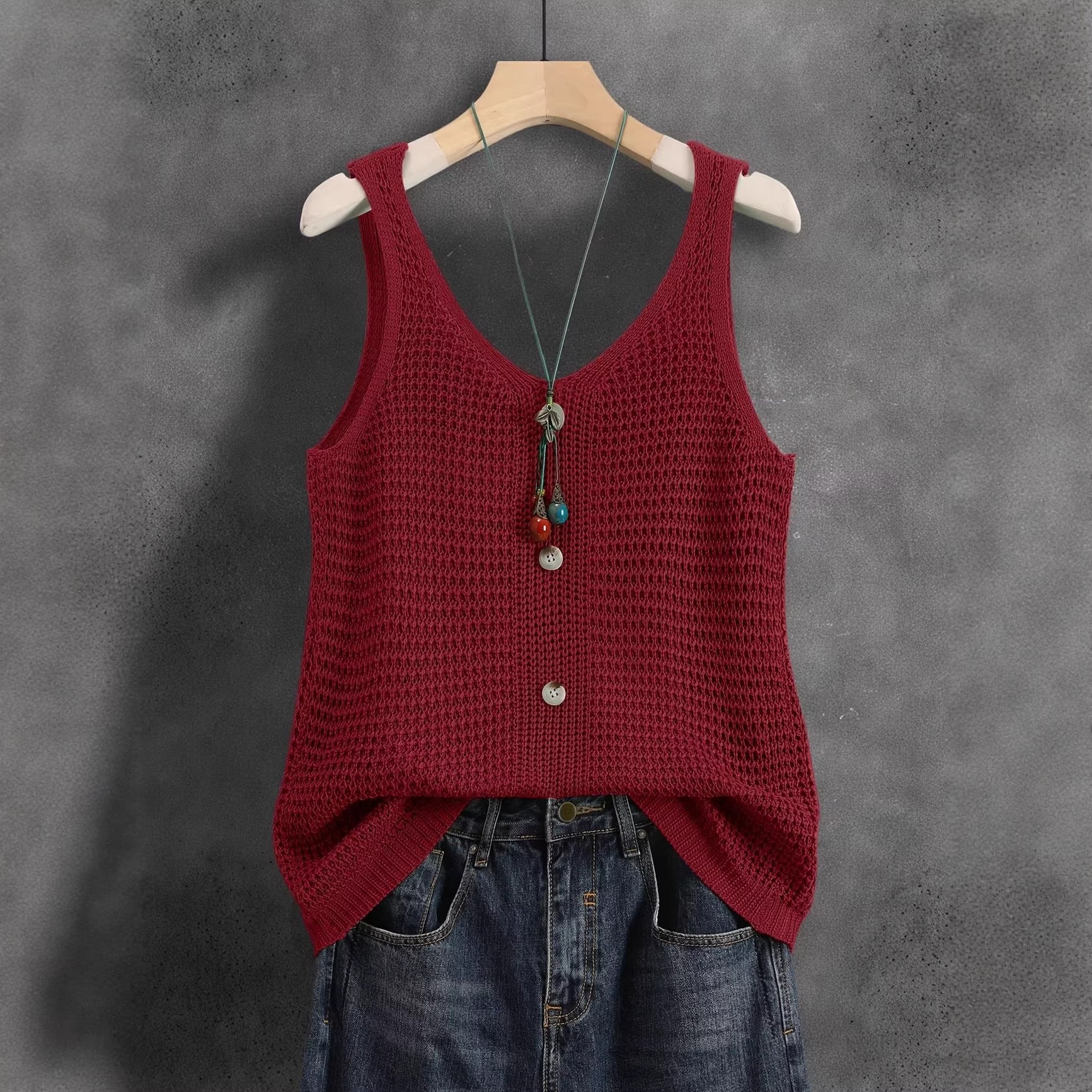 V-neck Womens Elegant Sleeveless Vest
