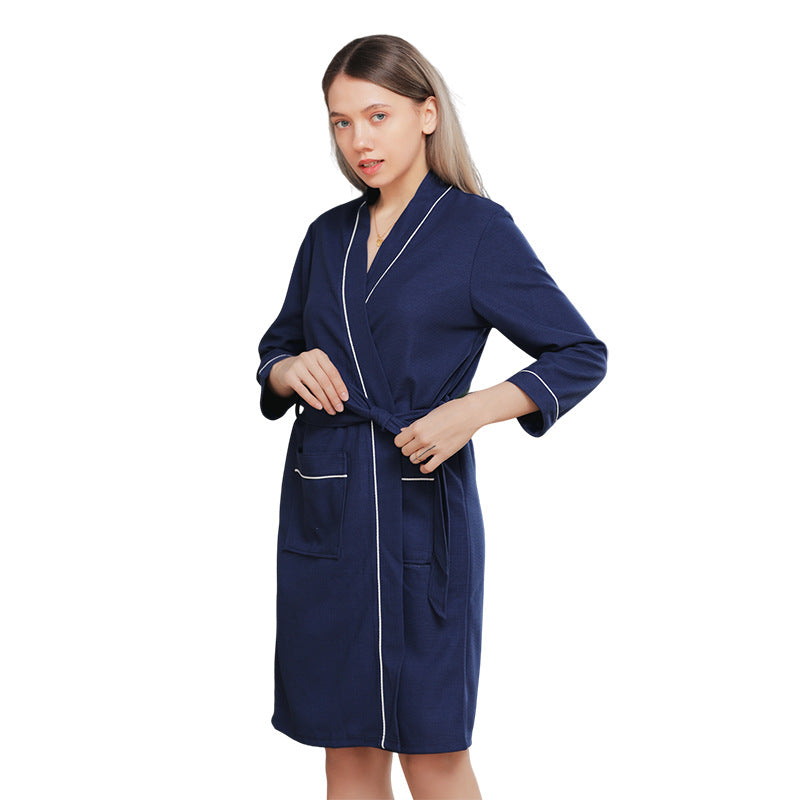 Four-season Waffle-knit Bathrobes For Couples