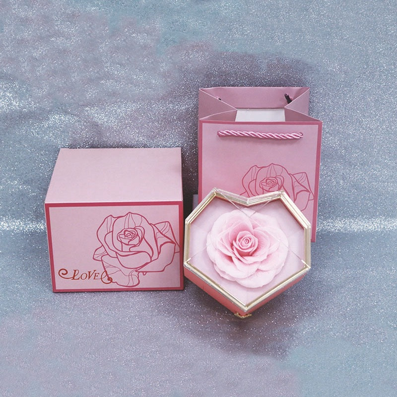 Love Rose Jewelry Box Prism Rose Valentine's Day Gift