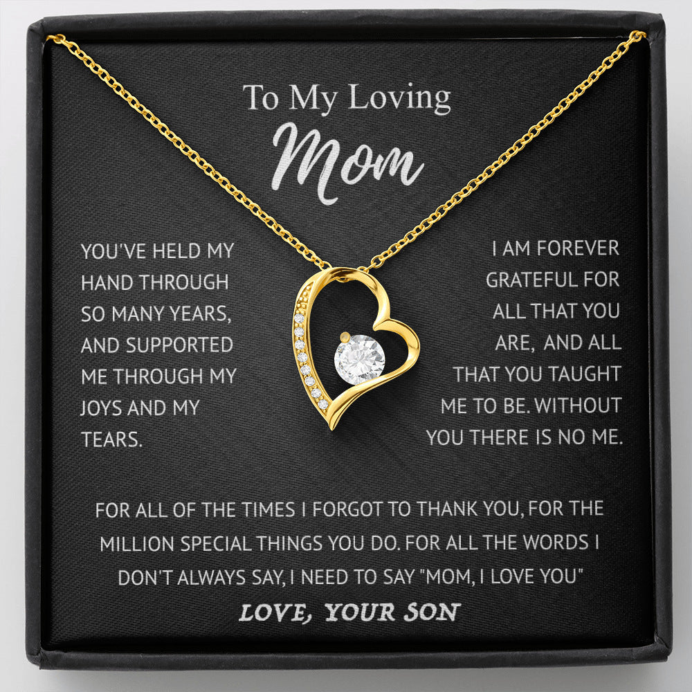 Hollow Jeweled Love Necklace Special-interest Design Mother's Day Gift