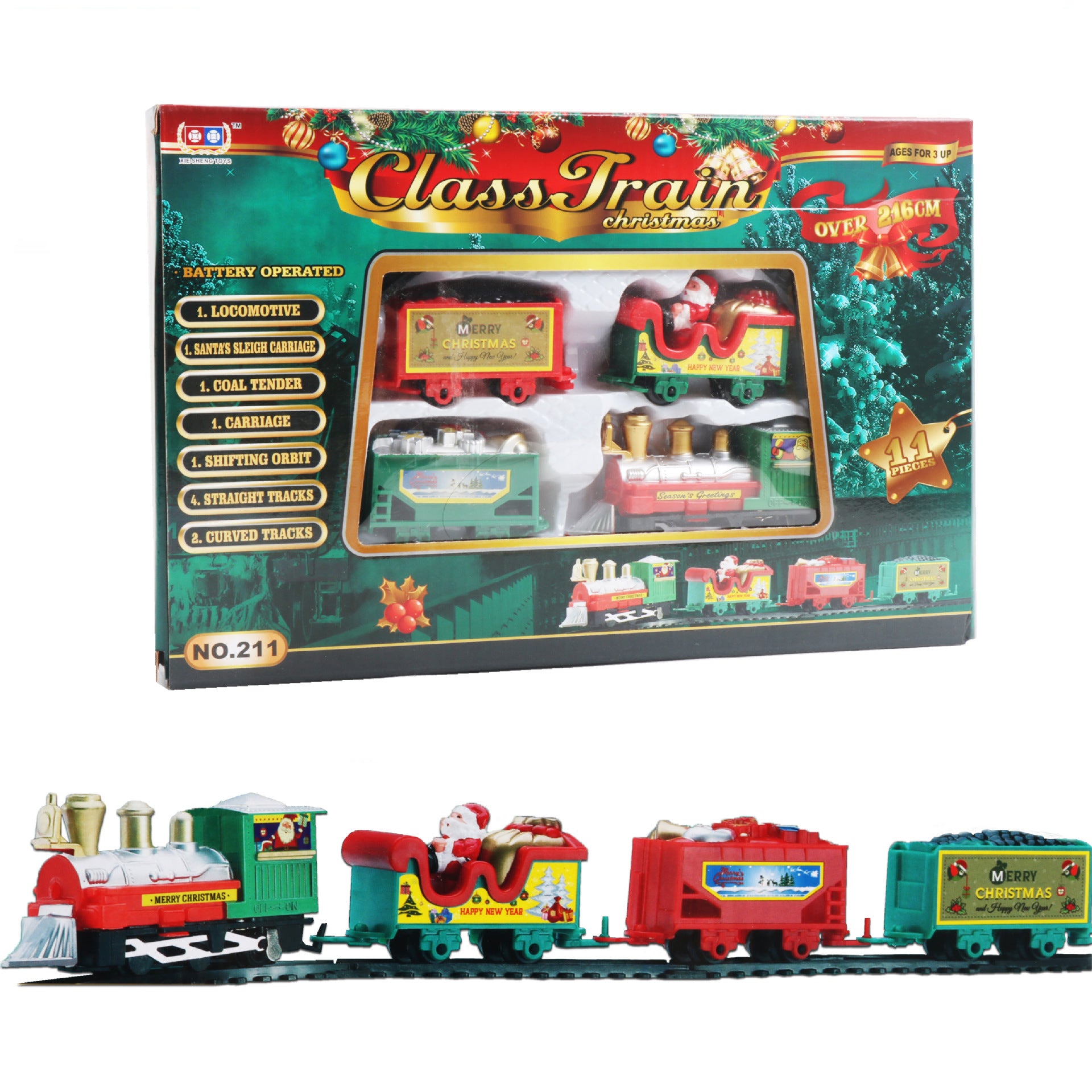 Christmas Electric Rail Car Toy Simulation Mini