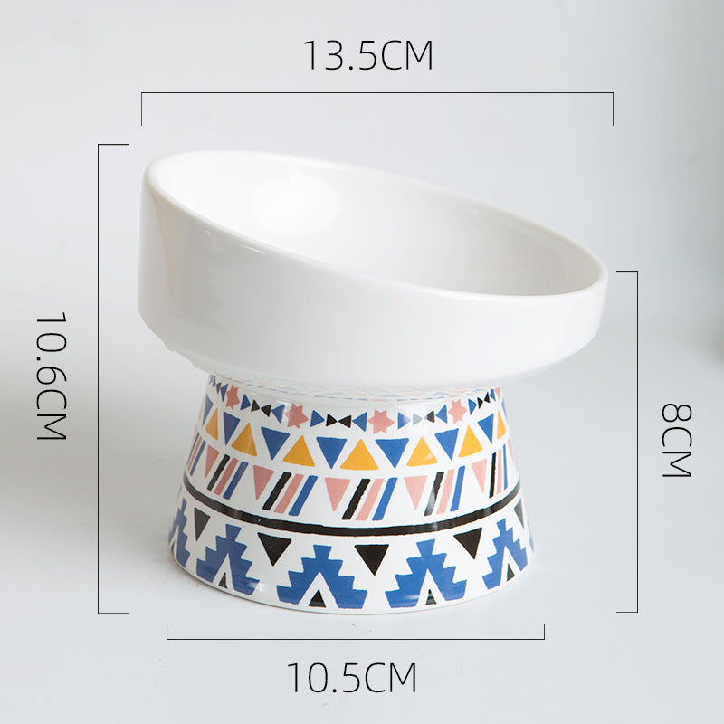 Ceramic cat bowl to protect the single bowl cat