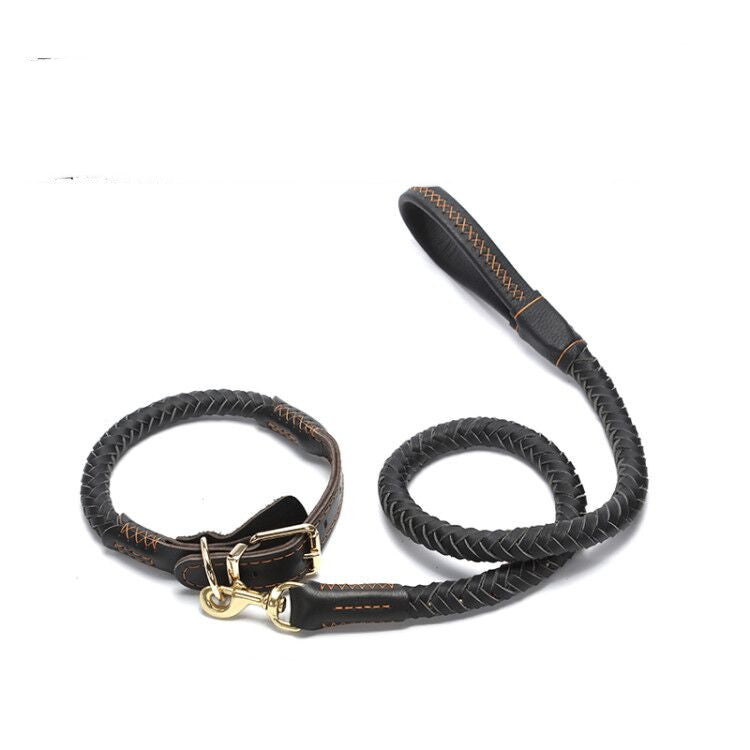 Cowhide Dog Collar Medium And Large Adjustable Collar To Prevent Traction