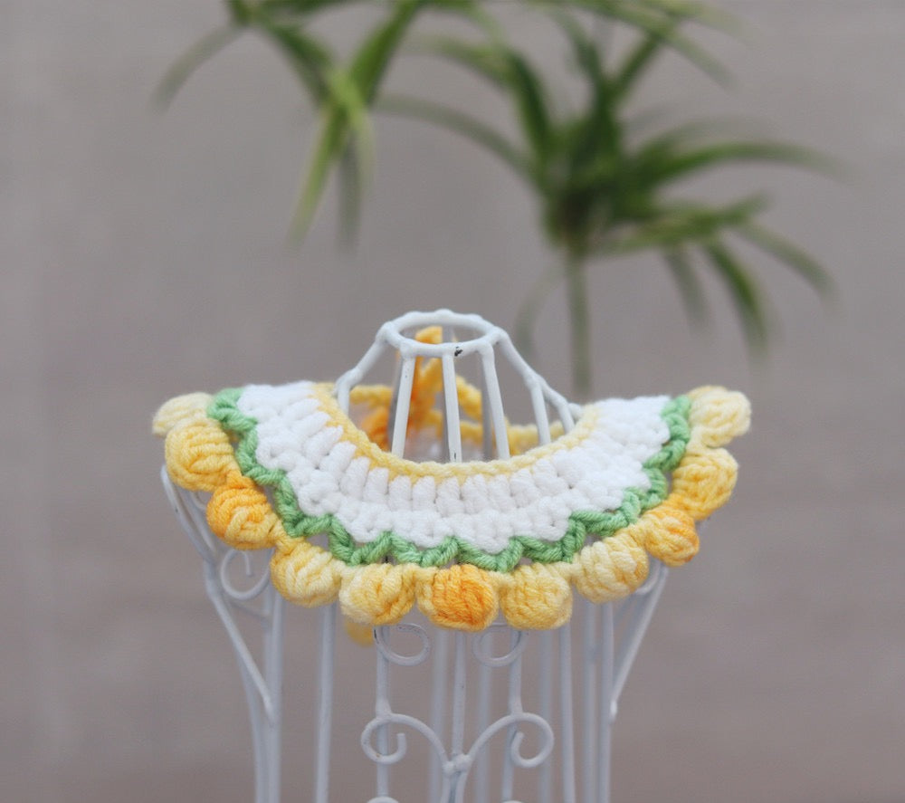 Gradient Color Wool Woven Pet Collar Saliva Towel