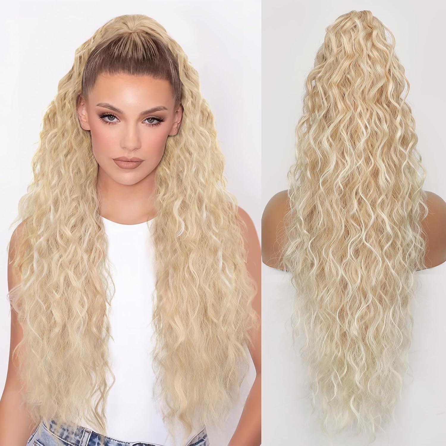 Grip Ponytail Fluffy Long Curly Hair Horse Tail Wig