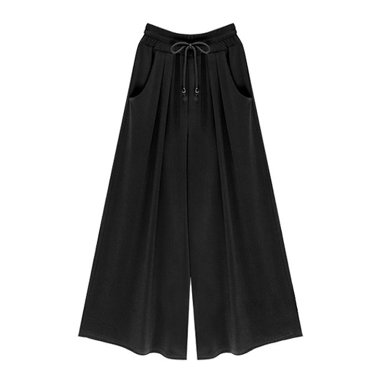 Women's Elastic Waist Tie Rope Wide Leg Pants
