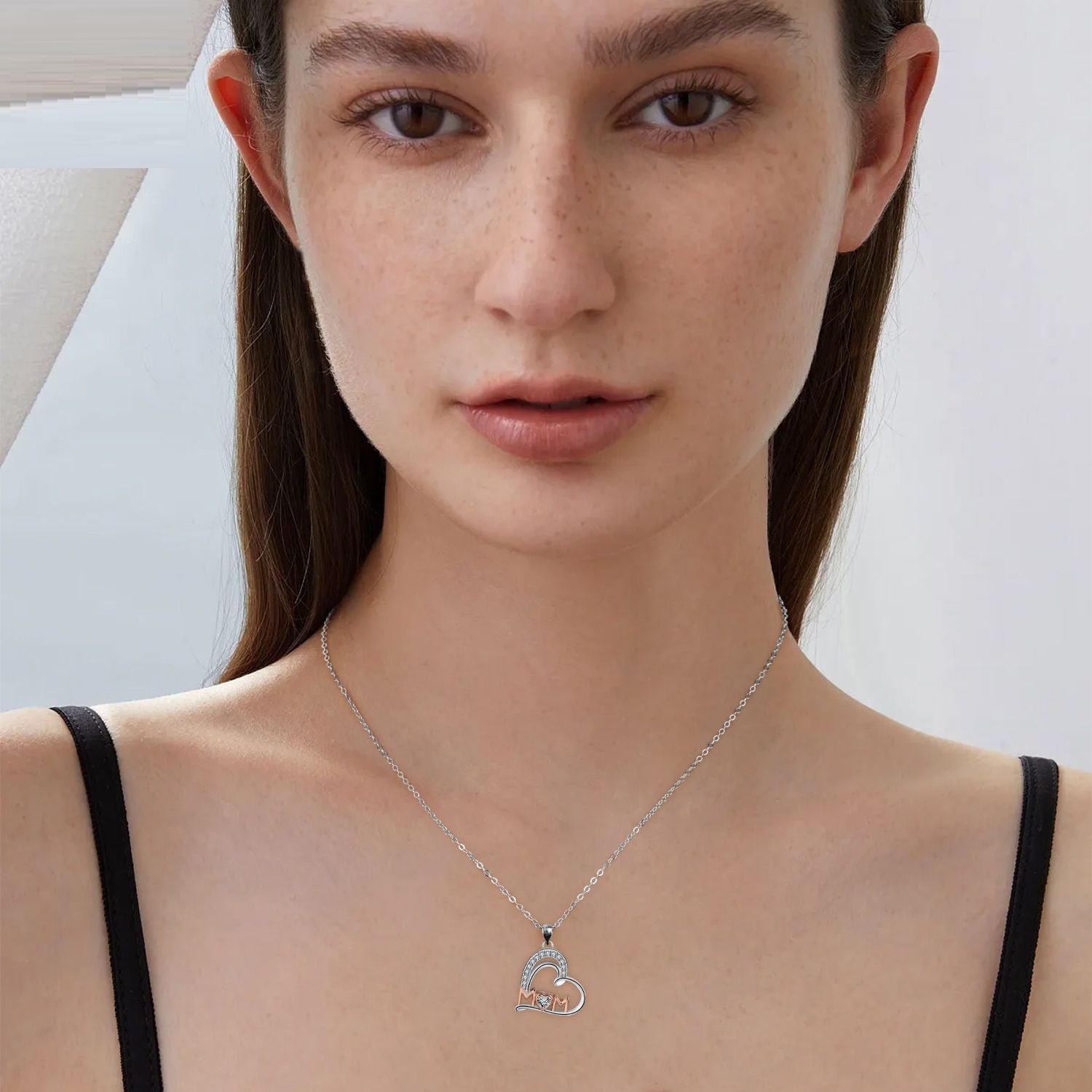 Heart Necklace Love MOM Clavicle Chain Mother's Day Gift