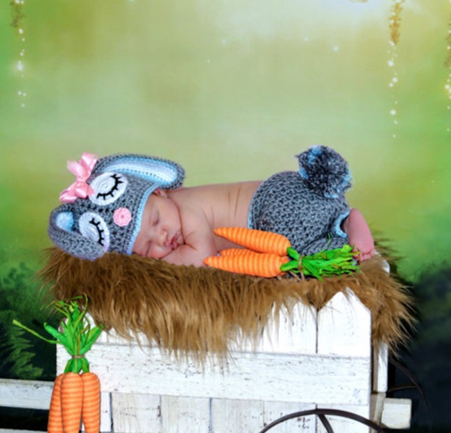 Hand-knitted Cartoon Animal-shaped Newborn Photography Outfits
