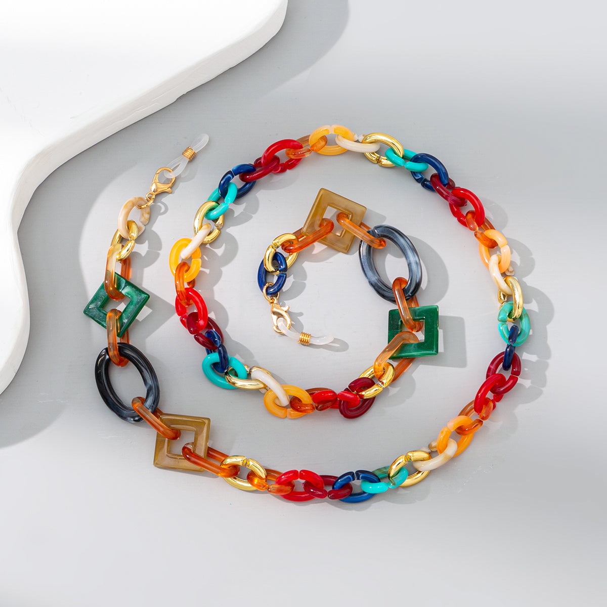 Colorful Mixed Acrylic Neckband And Eyeglass Chain