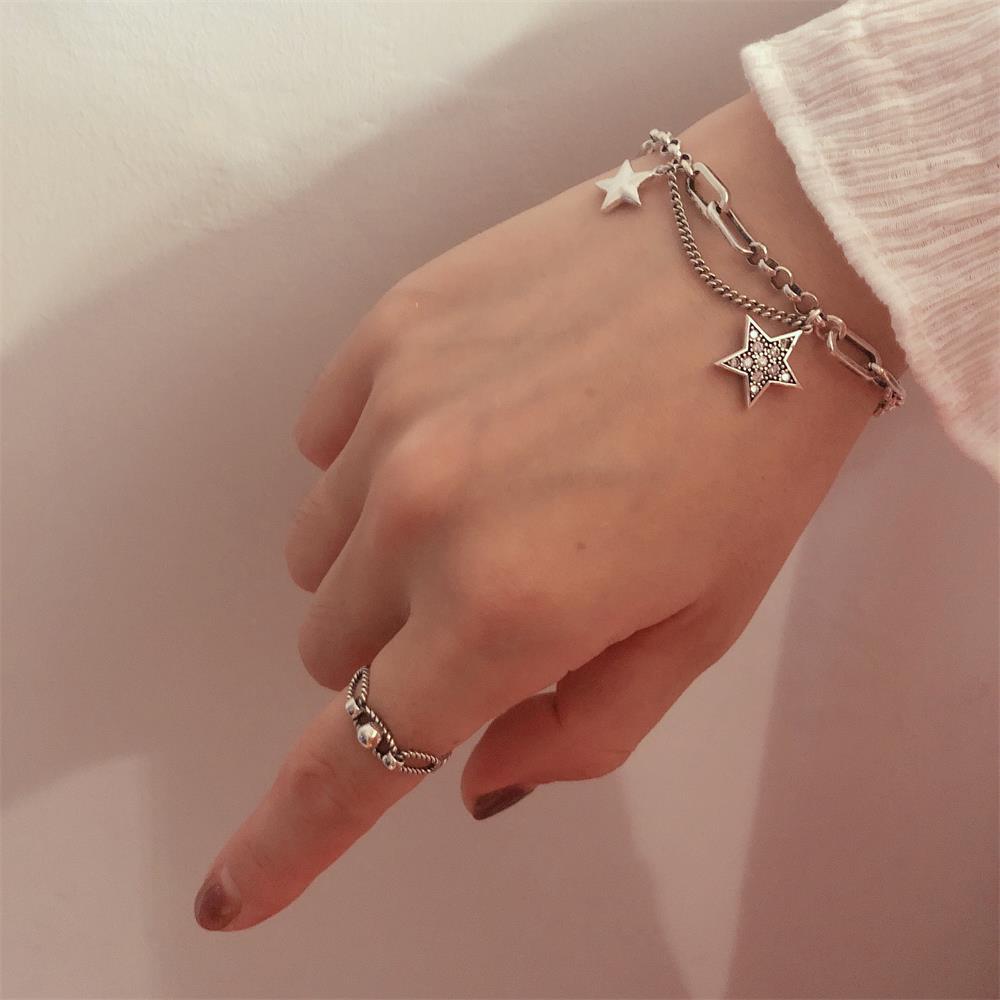 Sterling Silver Vintage Distressed Bracelet Femininity