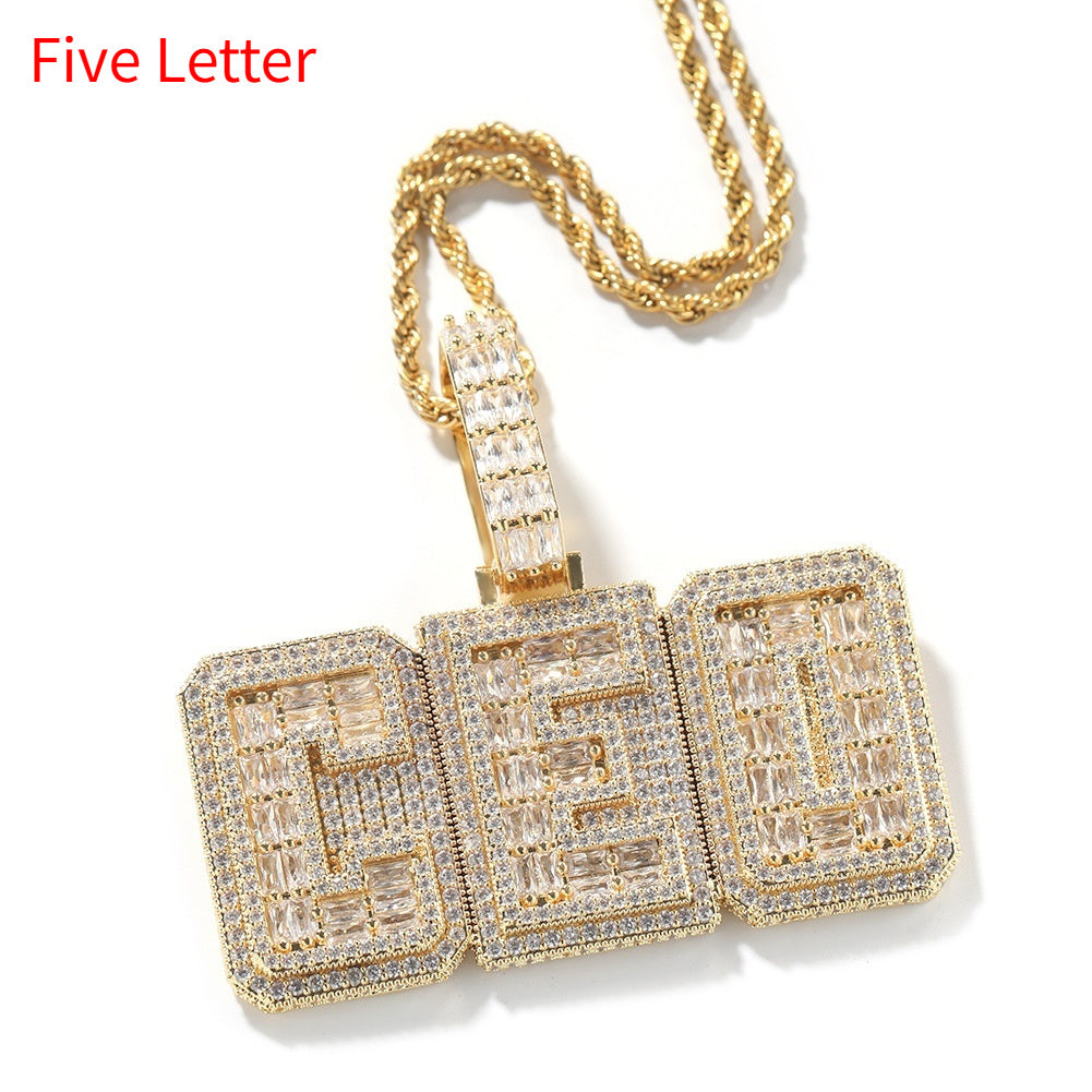 Hip-hop Copper Letter Necklace Customizable