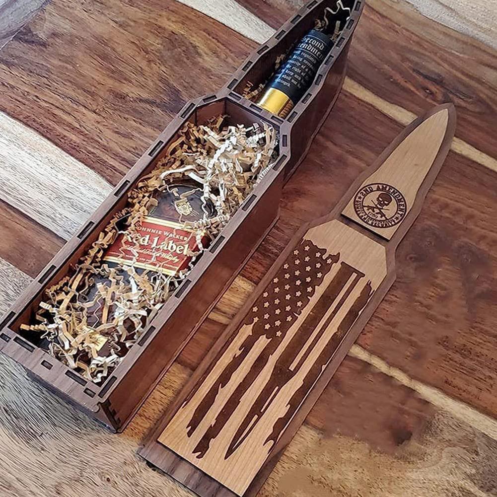 Wooden Bullet Red Wine Gift Box Diy Assembly Red Wine Box Father's Day Gift Box