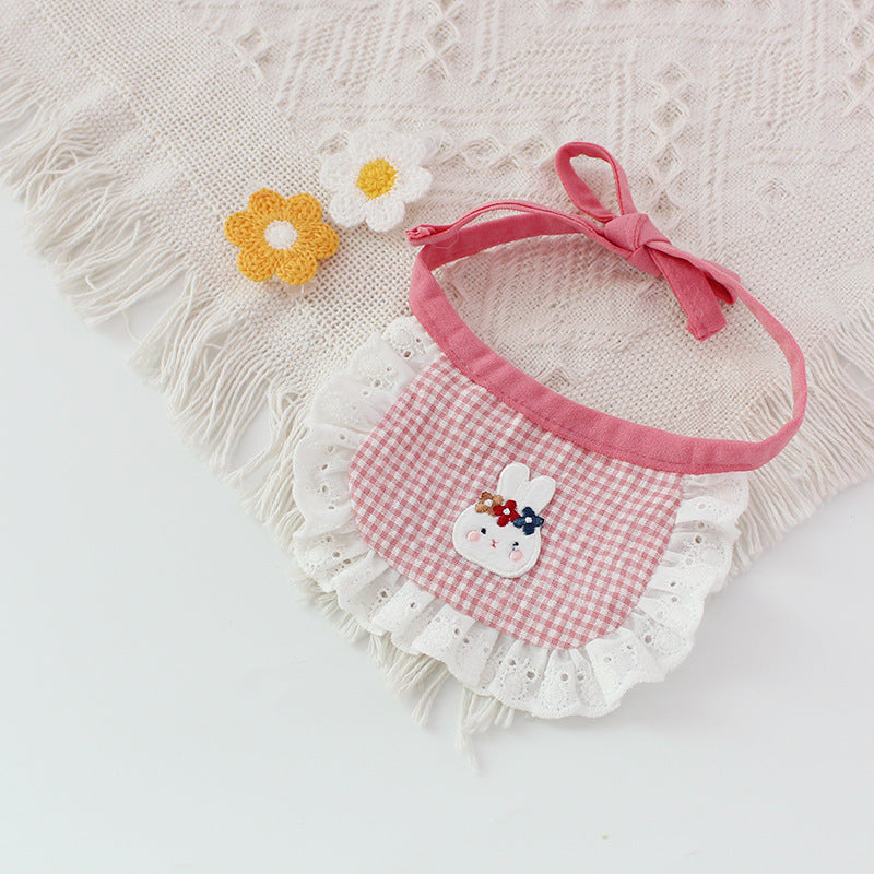 Cute Dog Smiling Bib Pet Bunny Saliva Towel