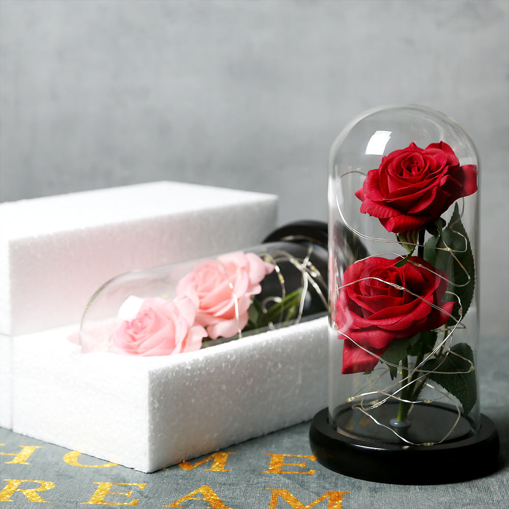 Valentine's Day Gift Simulation Gold-foil Roses Lighting Ornaments
