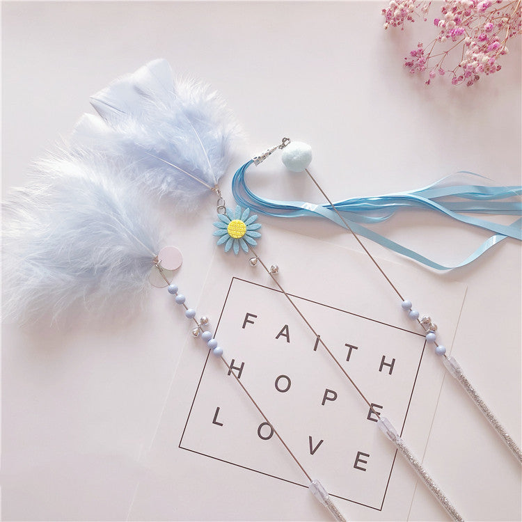 Funny Cat Stick Feather Bell Three-piece Long Tassel Resistant To Bite