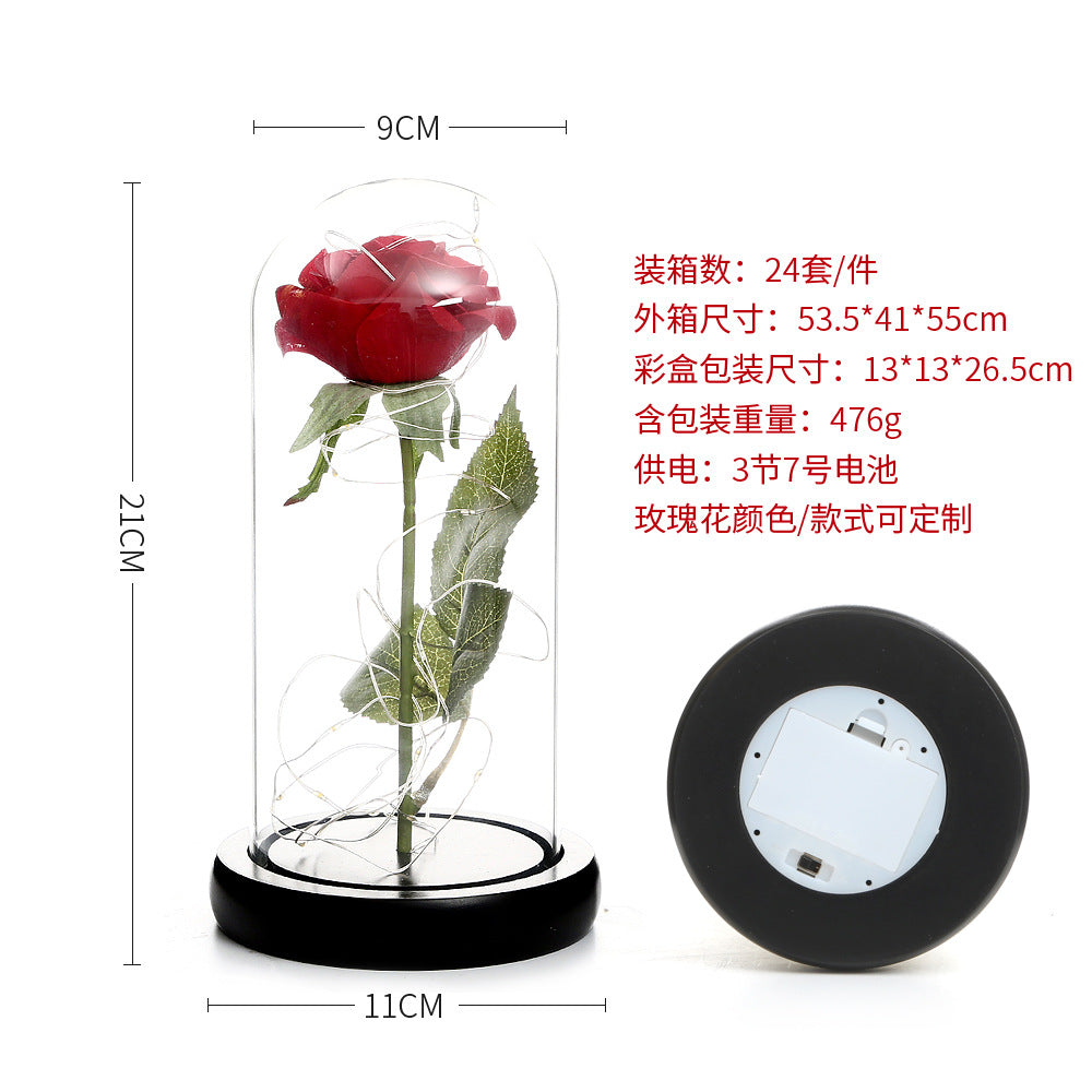 Valentine's Day Gift Simulation Gold-foil Roses Lighting Ornaments