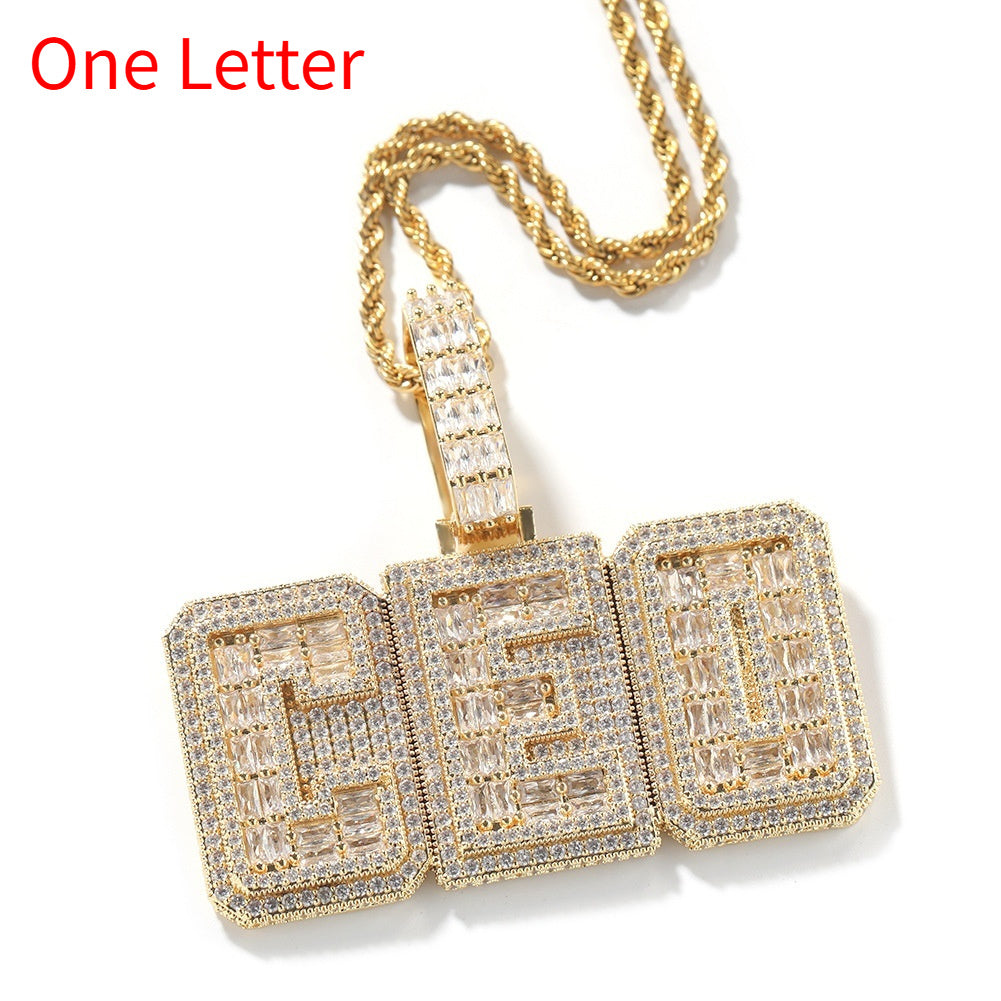 Hip-hop Copper Letter Necklace Customizable