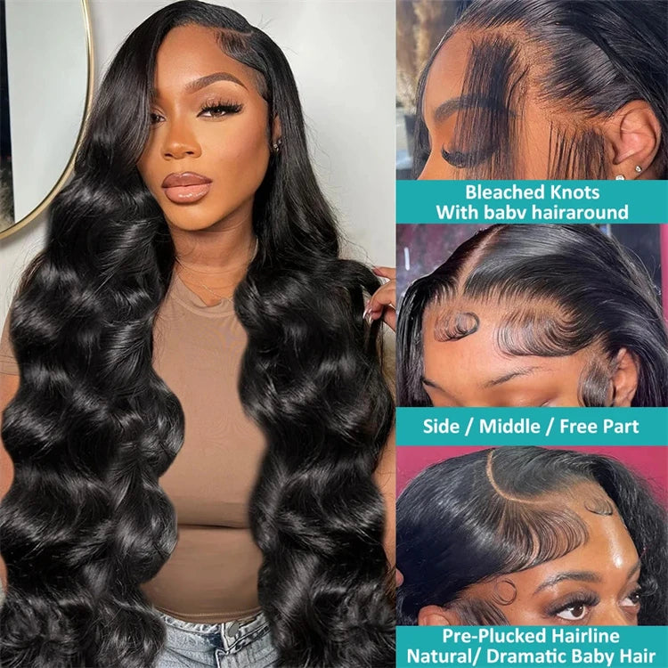 Moisie Hot Selling 100% Natural Color Full Lace Frontal Wig Body Wave Brazilian Human Hair Wig for Women