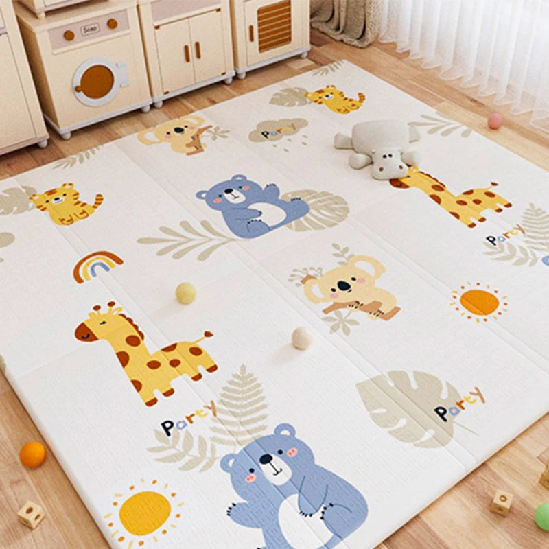 2025 New Design Pattern Non-toxic Portable Waterproof Foam Crawling Mat Durable Baby XPE Folding Mat for Family Use
