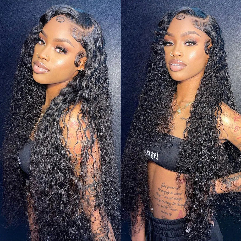 Sholove Deep Wave 13x4 Full Lace Wig Natural Color Full Lace Frontal Wig Brazilian Human Hair Wig for Women