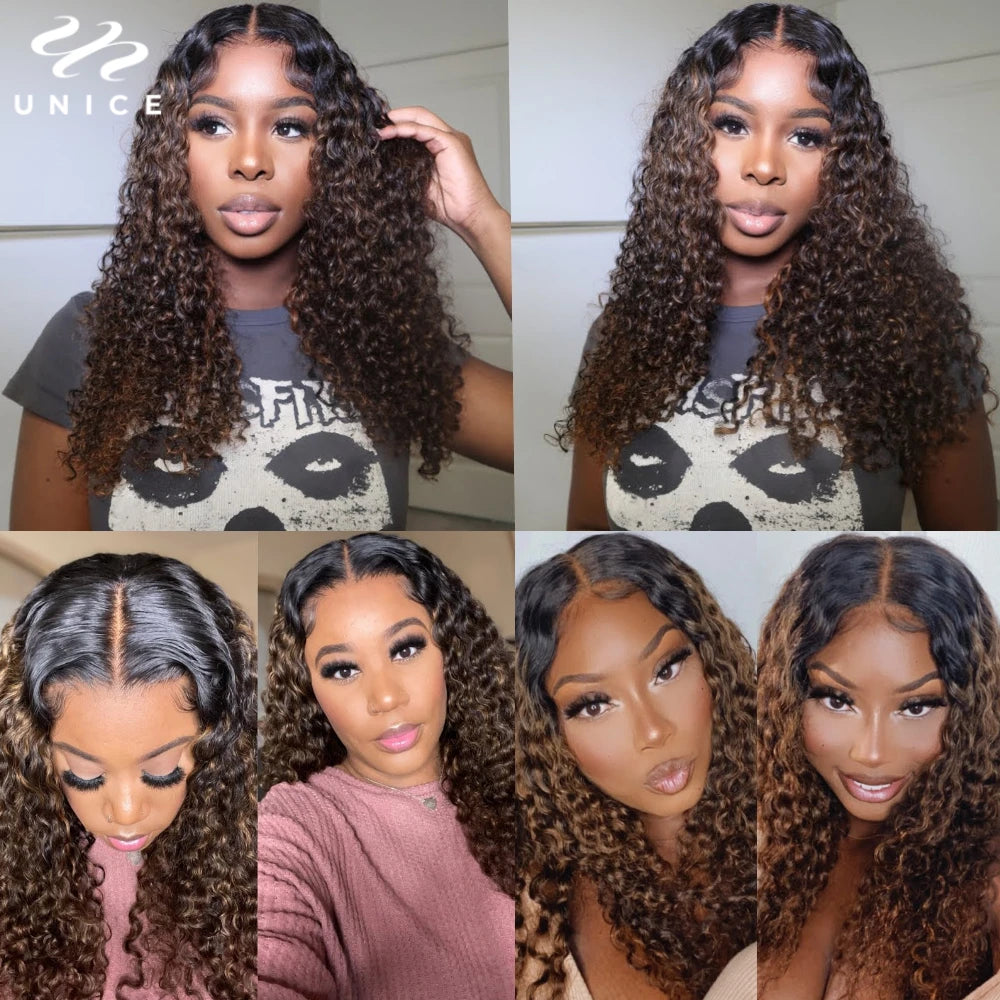 UNice Hair FB30 Highlight Mixed Brown Color Curly Bundles 100% Human Hair Bundles 1Pc 3Pcs 4Pcs Deal