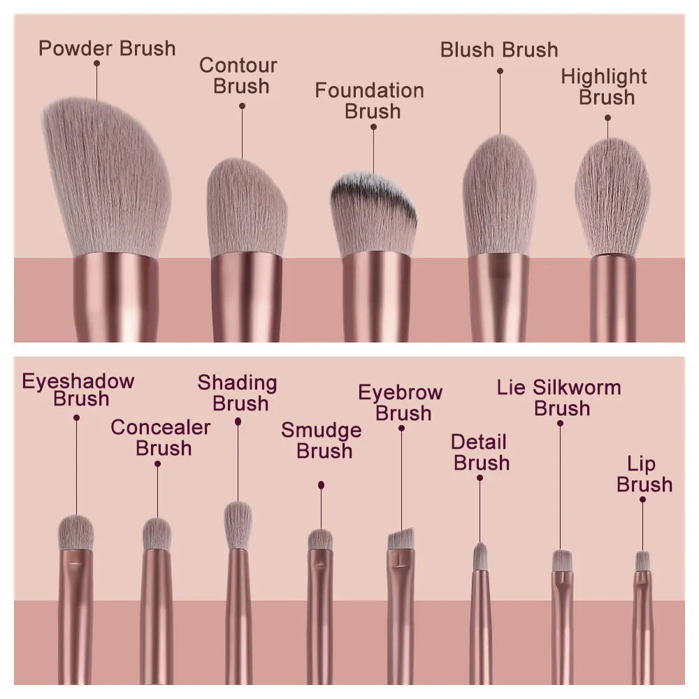New 13PCS Makeup Brushes Set Super soft detail brush Blush Brush Foundation Concealer Contour Eyeshadow Brush Women Beauty Tools