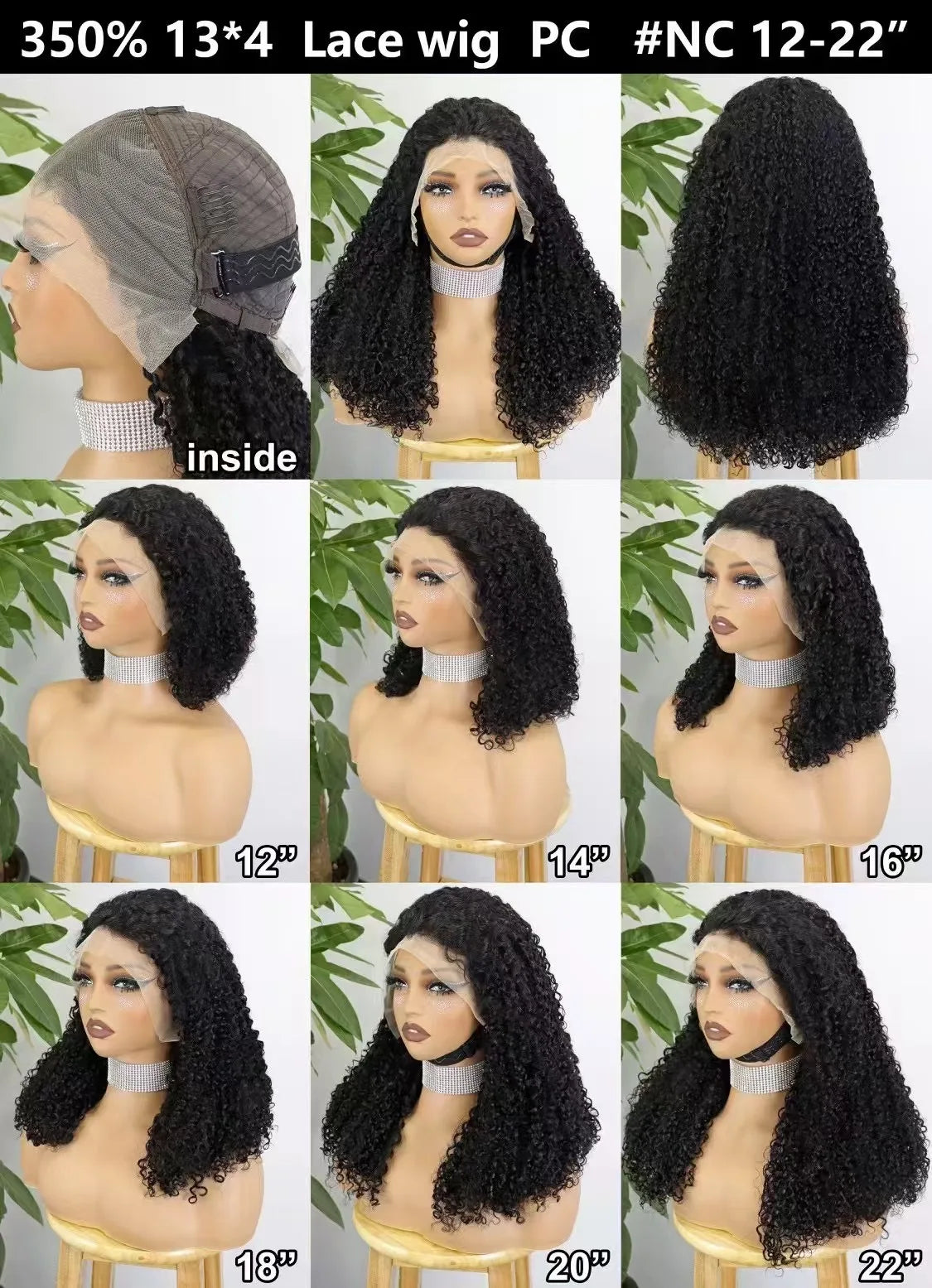 Premium 350% Density Kinky Curly Human Hair Wig - 13x4 Lace Front Bob Wig for Women
