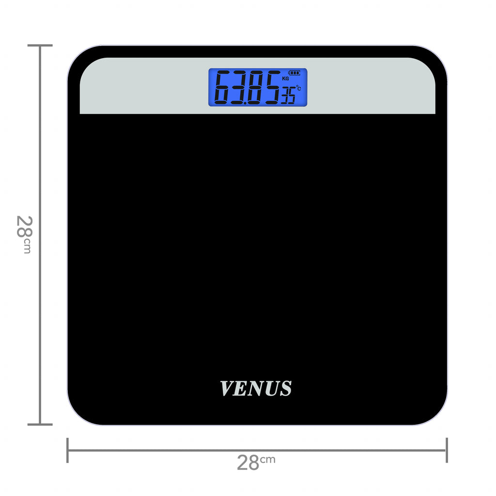 Temper Glass Bathroom Scale with LCD Display 180kg Capacity Slim Compact Portable Digital Body Weight Floor Scale Household Use