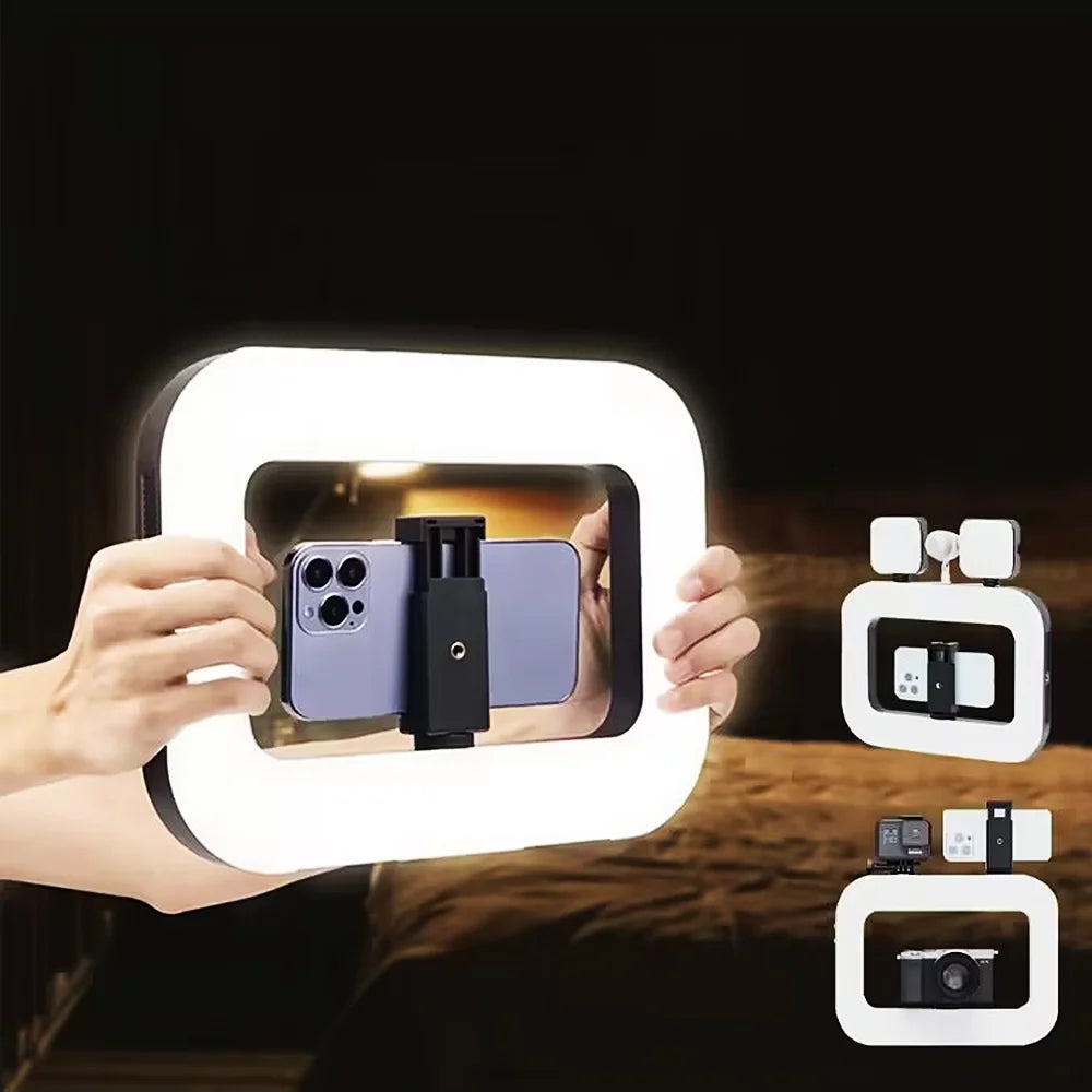 VBNBV New Handheld Ring LED Rechargeable Fill light Portable Mobile Phone Live Broadcast Photography Desktop Selfie Light ﻿