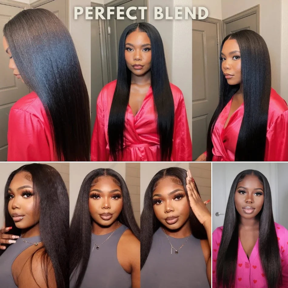 Unice Hair V PART WIG Kinky Straight Wigs Easy Blend U Part Wig V Part Wig Beginner Friendly 100% Human Hair Wigs