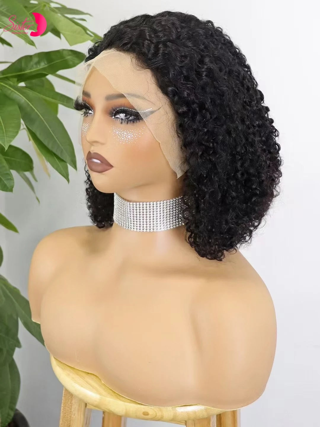 Premium 350% Density Kinky Curly Human Hair Wig - 13x4 Lace Front Bob Wig for Women