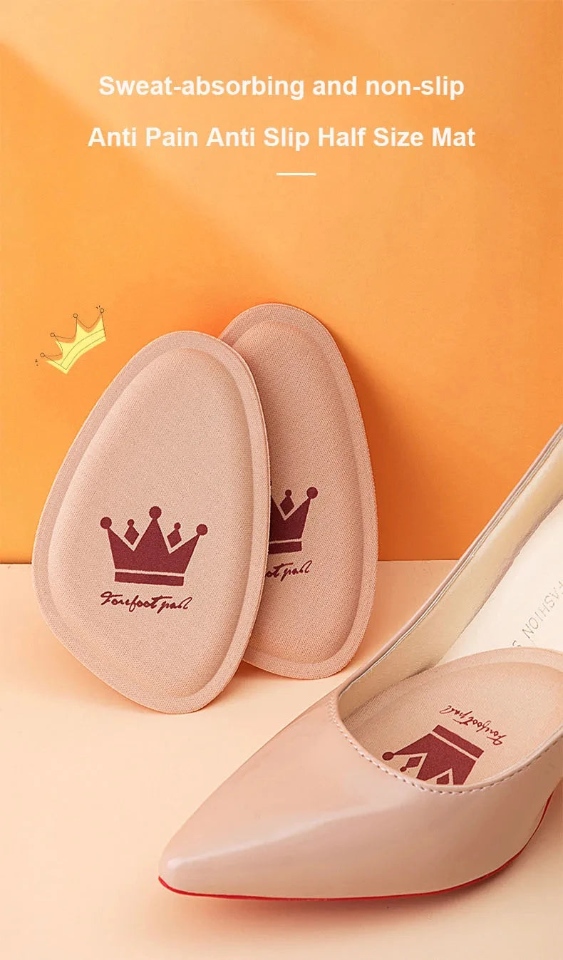 Women Half Size Insoles Forefoot Pain Relief Cushion Breathable Non slip Sweat Absorbing Shoe Inserts