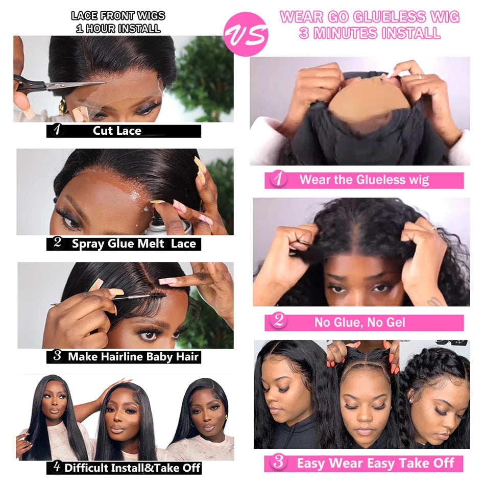 10A 6x5 Glueless Lace Human Hair Wigs Ready To Wear And Go Short Curly Ombre Highlights Brown Blonde Ginger 99J Colored Wigs